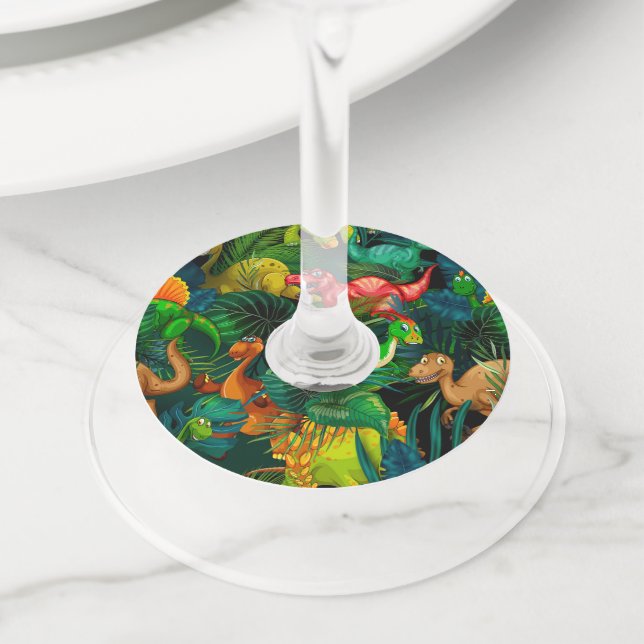 Étiquette Pour Verre De Vin Parc des dinosaures (De près)