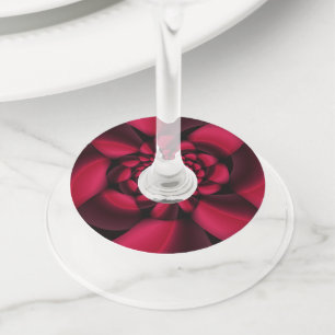 Étiquette Pour Verre De Vin Pétale Noir Rouge Rubis