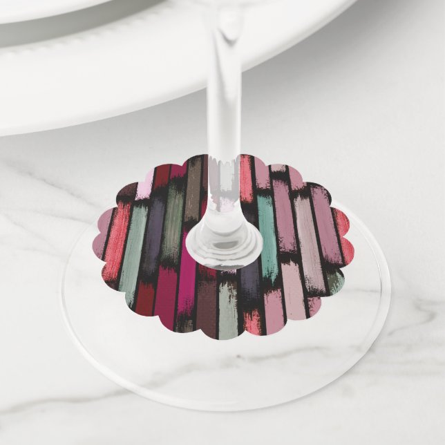 Étiquette Pour Verre De Vin Pluie de couleurs 3 (De près)