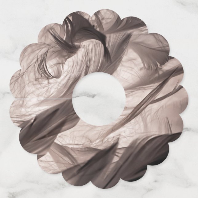 Étiquette Pour Verre De Vin Plumes (Dos)