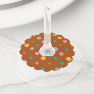 Étiquette Pour Verre De Vin Points d'aquarelle multicolores 7