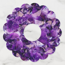 Purple Amethyst Crystal Geode Gems Vin Verre Tags