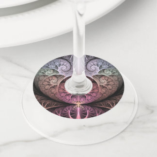 Étiquette Pour Verre De Vin Rythme cardiaque, art fractal de fantaisie surréal
