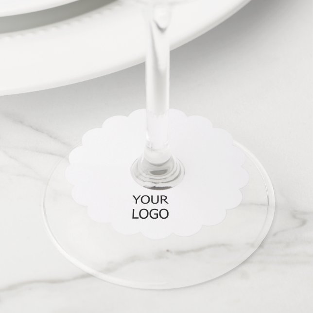 Étiquette Pour Verre De Vin simple minimum ajouter votre logo entreprise perso (De près)