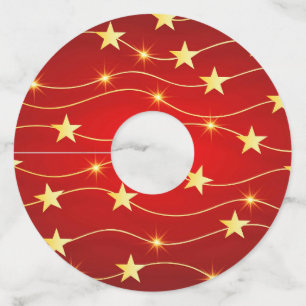 Étiquette Pour Verre De Vin Star Adored Ruby Motif rouge