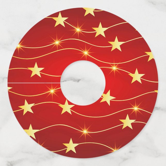 Étiquette Pour Verre De Vin Star Adored Ruby Motif rouge (Devant)