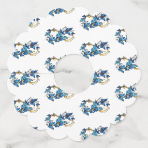 Étiquette Pour Verre De Vin Symbole infini de papillons Morpho bleus