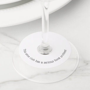 Étiquette Pour Verre De Vin Tags "Book Club" en verre de vin