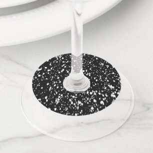Étiquette Pour Verre De Vin Terrazzo Design Motif Abstrait