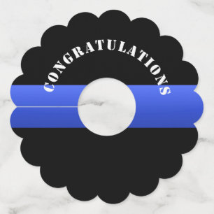 Étiquette Pour Verre De Vin Thin Blue Line Félicitations Police Theme
