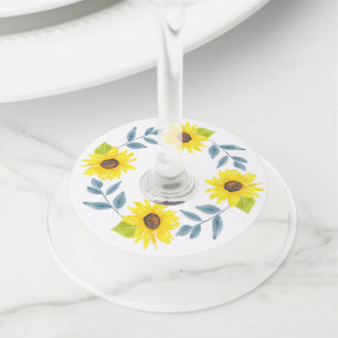 Étiquette Pour Verre De Vin Tournesol