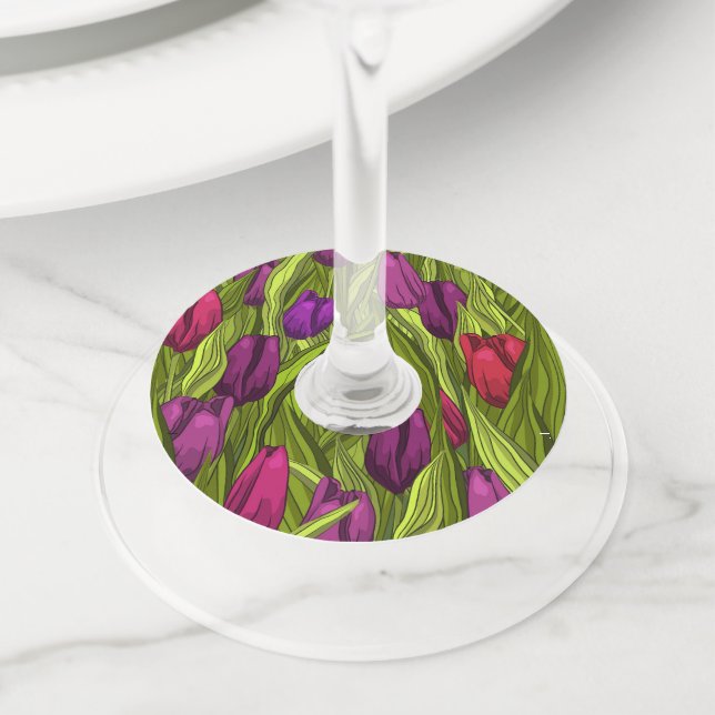 Étiquette Pour Verre De Vin Tulipes (De près)