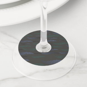 Étiquette Pour Verre De Vin Vagues Tigre (motif stylisé) 7