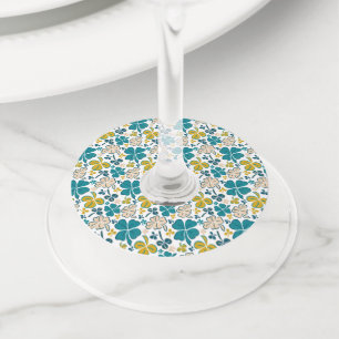 Étiquette Pour Verre De Vin Verte Lucky Shamrock Clover Saint Patrick`s Day