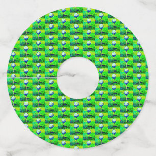 Étiquette Pour Verre De Vin Vibrant Golf Vert Motif Sports Marqueurs de vin