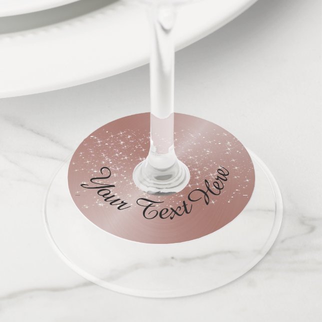 Étiquette Pour Verre De Vin Vin d'or rose Nom Tags (De près)