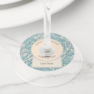 Étiquette Pour Verre De Vin Vintage William Morris Arcadia Floral Sans Couture