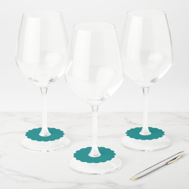 Étiquette Pour Verre De Vin Vrai Turquoise (Lot)
