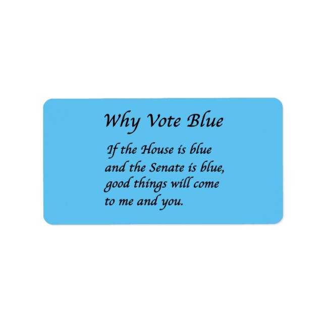 Étiquette Pourquoi voter bleu en 2026 (Devant)