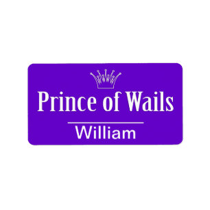 Étiquette Prince de Galles / Princesse de Galles (Pays de Ga