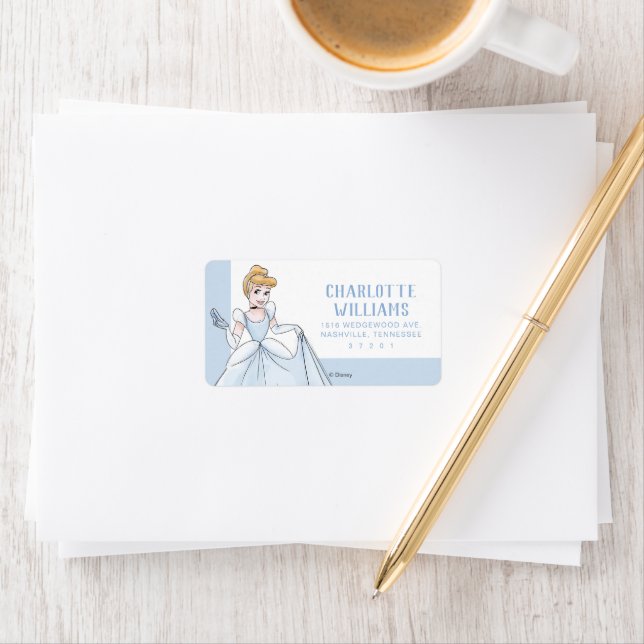 Étiquette Princesse Cendrillon | Aquarelle Anniversaire (En situation)