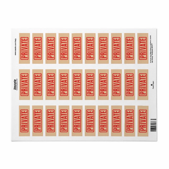 Étiquette privé bloqué (Feuille entière)