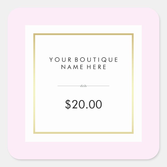 Étiquette Prix de vente au détail Chic Glam Pink e (Devant)