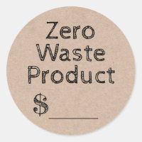 Étiquette Prix du produit zéro déchet