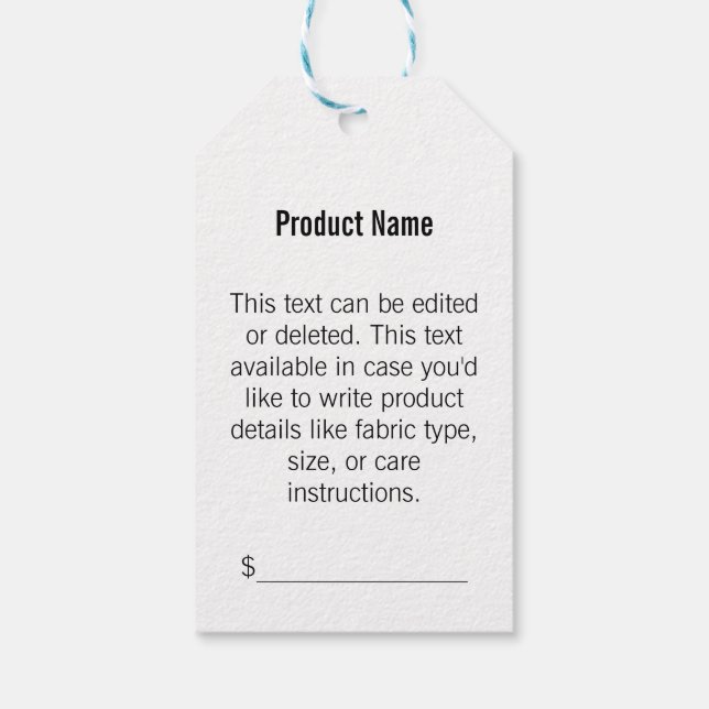 Étiquette Prix Modèle de votre logo ici (Dos)