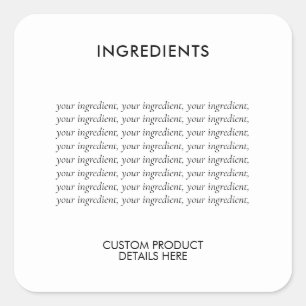 Étiquette produit des ingrédients minimalistes