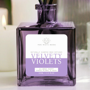 Étiquette produit du diffuseur violet muet violet