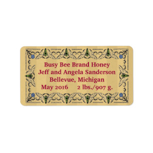 Étiquette Produit personnalisé Busy Bee Honey
