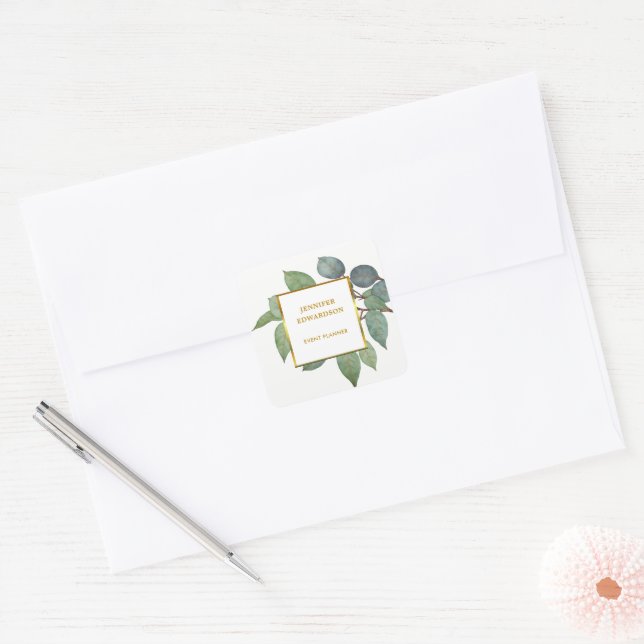 Étiquette professionnel feuille de l'aquarelle (Enveloppe)