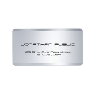 Étiquette Professionnel Moderne Argent Élégant Simple Plain