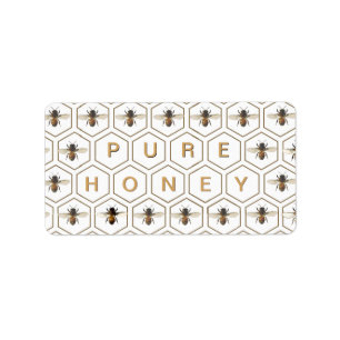 Étiquette PURE HONEY Honeycomb ou Honey Stix Bee Mini Étique