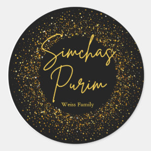 Étiquette Purim Paillettes d'Or