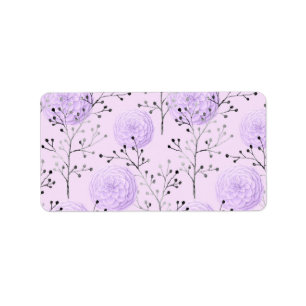 Étiquette Purple Colorful Flower Botanical Floral