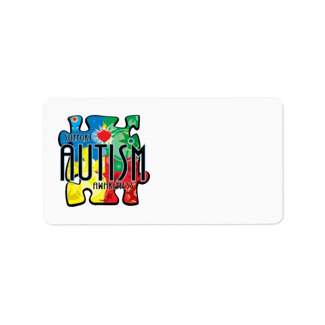 Étiquette Puzzle de l'autisme (Devant)