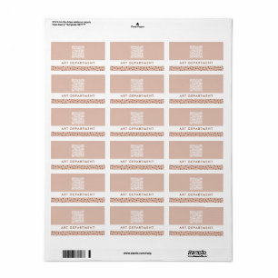 Étiquette QR CODE bureau département beige & marron pois boh
