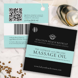 Étiquette QR code d'ingrédient aqua noir de produi