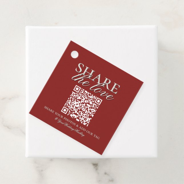 Étiquette QR de Dropbox de photos de mariage éléga (En situation)