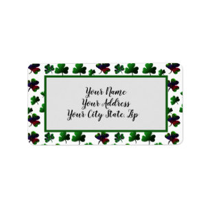 Étiquette Rainbow Lucky Shamrockr Design