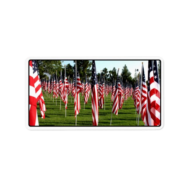 Étiquette Rangées des drapeaux américains 9/11 Memorial - Co (Devant)