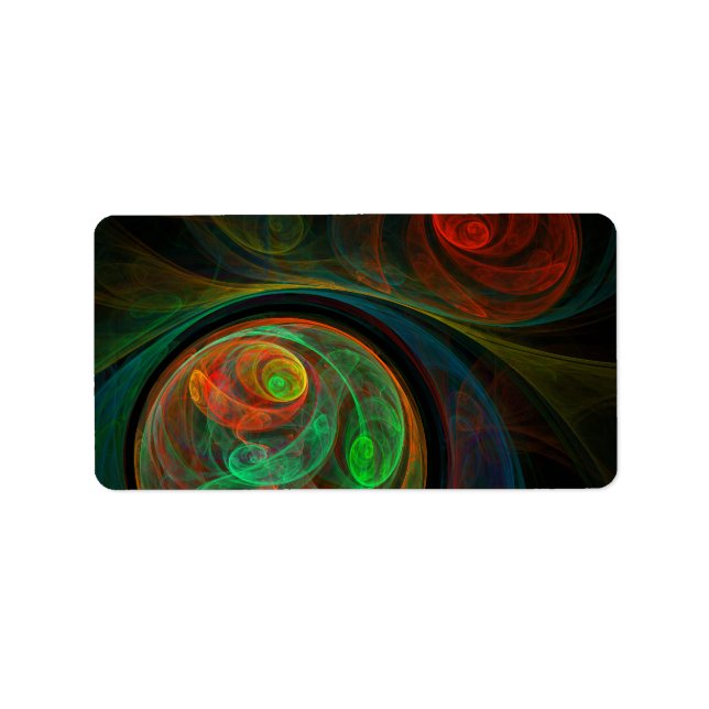 Étiquette Reborn Green Art Abstrait (Devant)