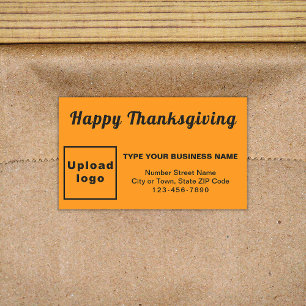 Étiquette Rectangle orange de Thanksgiving Busines