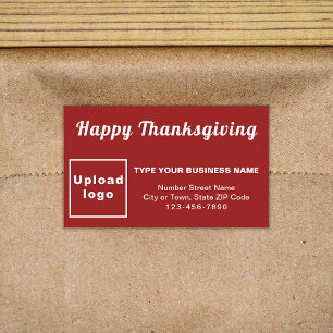 Étiquette Rectangle rouge de Thanksgiving Business