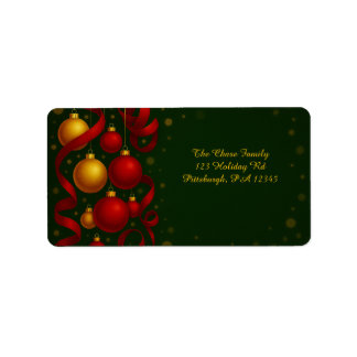 Étiquette Red & Gold Ornament shipping