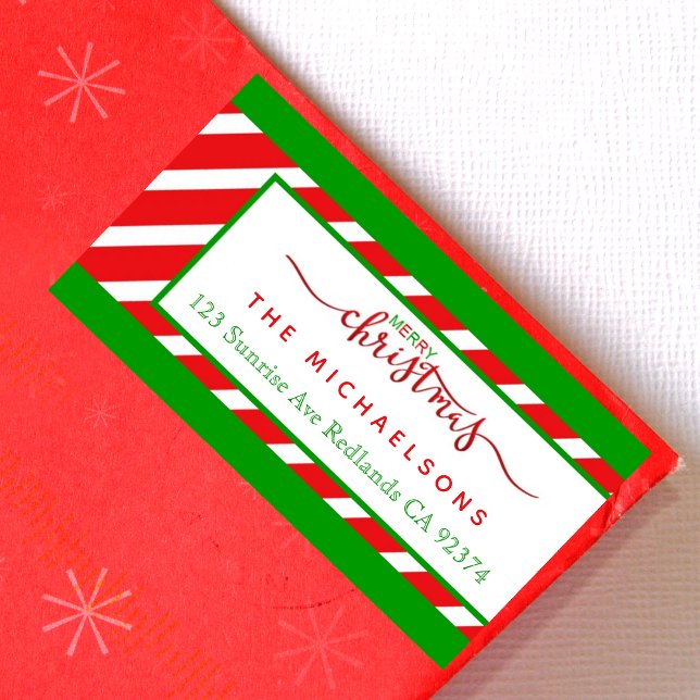 Étiquette Red Green ChristmasReturn Adresse (Créateur téléchargé)