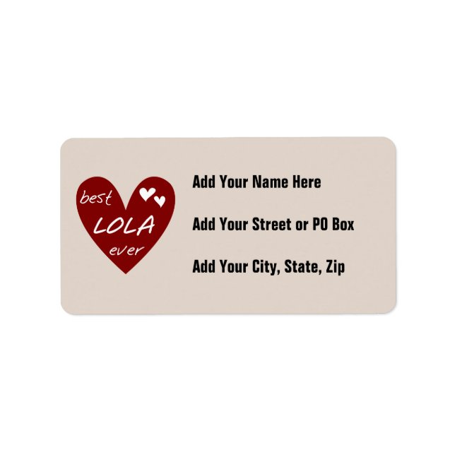 Étiquette Red Heart Best Lola Ever T-shirts et cadeaux (Devant)