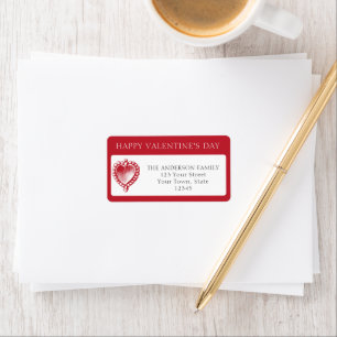 Étiquette Red Heart Custom Valentine Adresse de retour